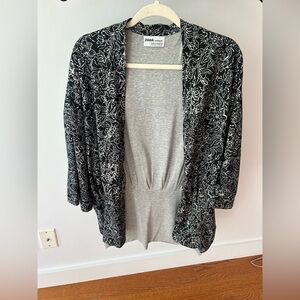 Zara Black and White Floral Kimono